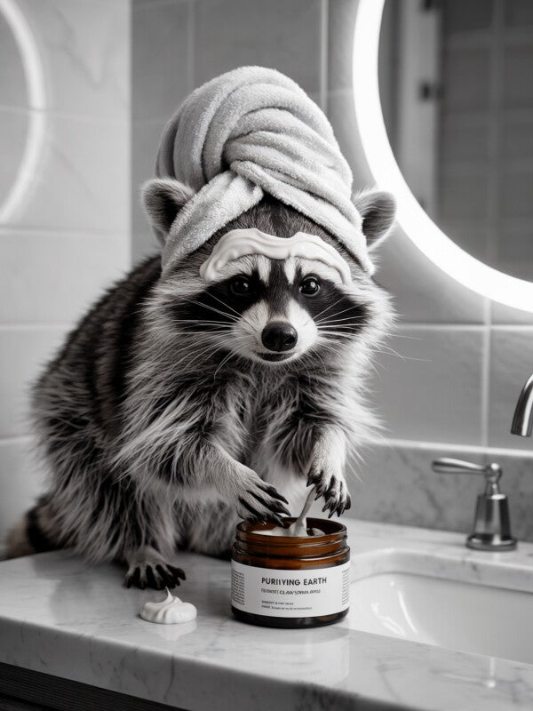 Wellness Waschbär Poster | Lustiges Klo-Poster & Gäste-WC Meme Deko