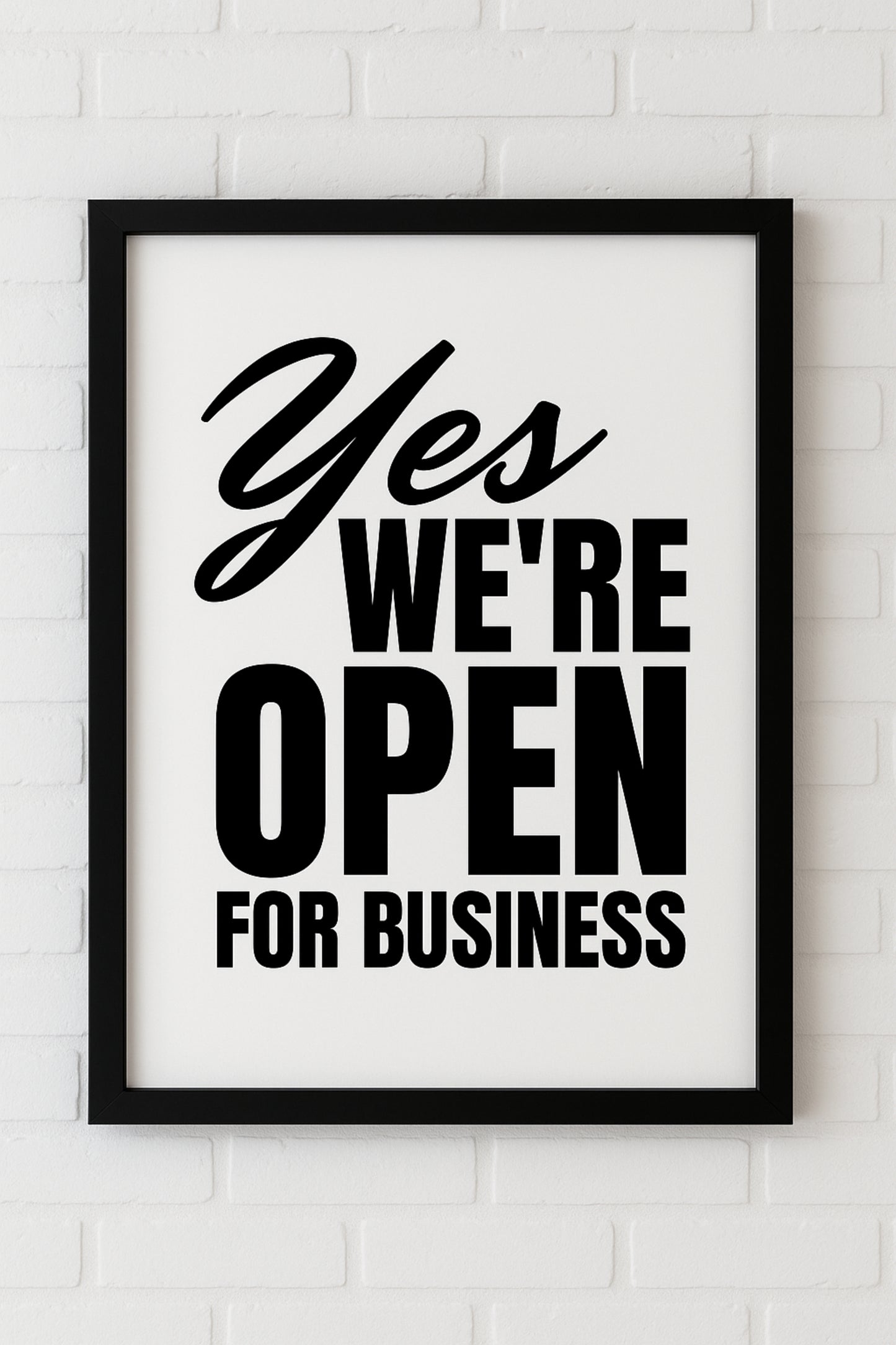 Yes, We’re Open Toilettenposter | Lustiges WC Schild im Retro-Stil | Witzige Gäste-WC Deko