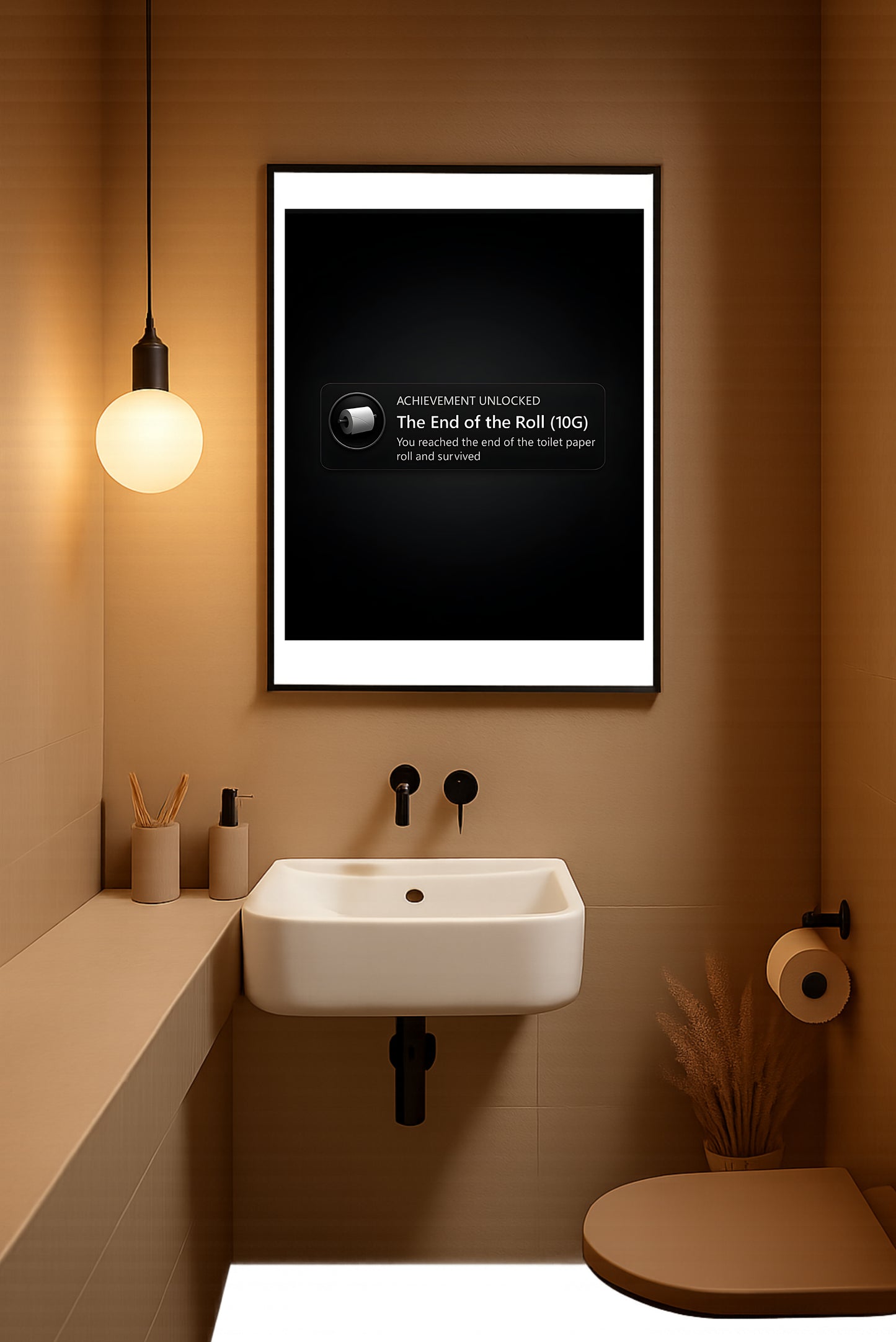 Achievement Unlocked Toilettenposter | Gaming Klo Poster | Lustige Gäste-WC Deko