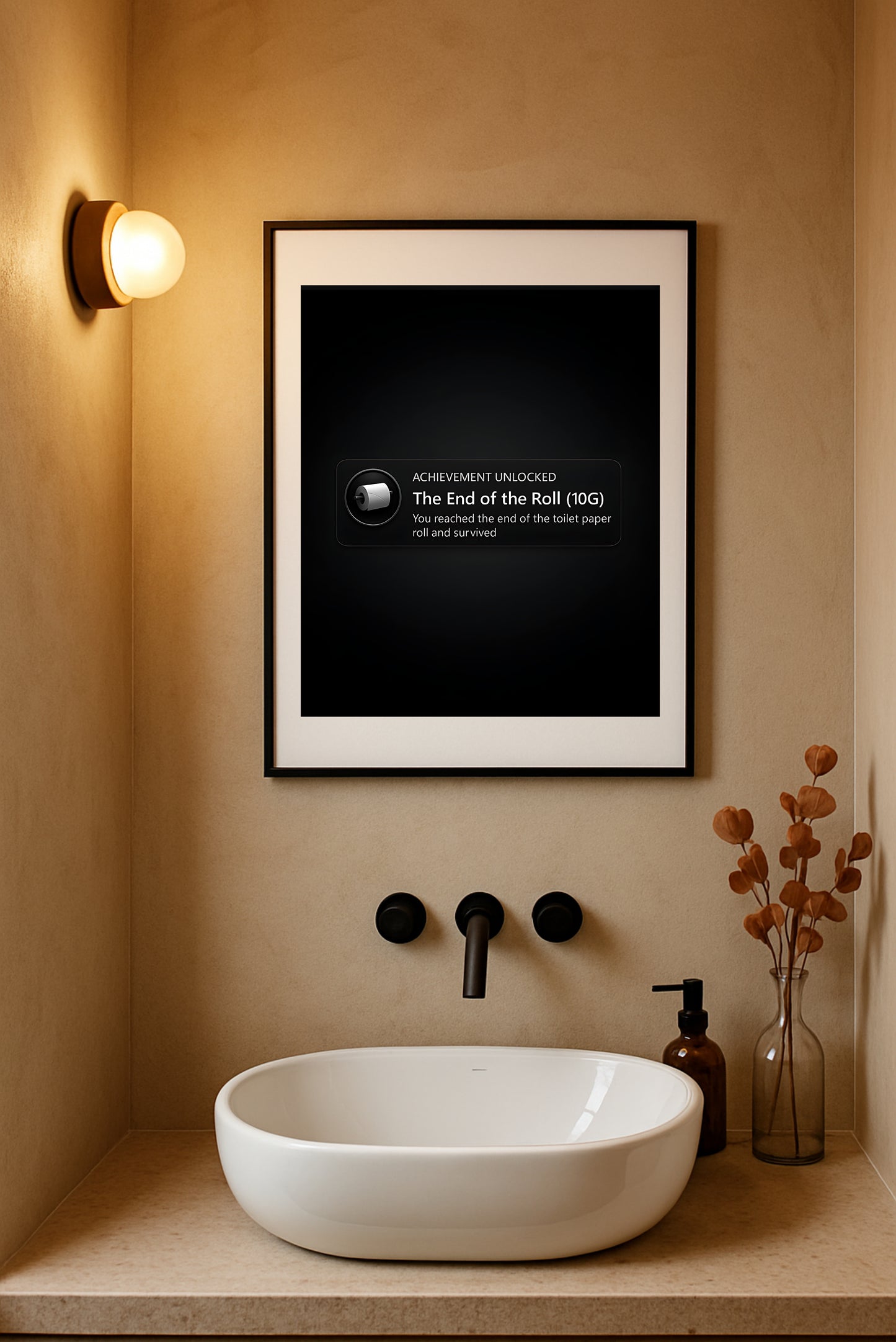 Achievement Unlocked Toilettenposter | Gaming Klo Poster | Lustige Gäste-WC Deko
