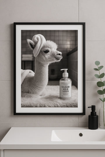 "No Drama Llama" Toilettenposter | Stilvolles & witziges WC-Bild