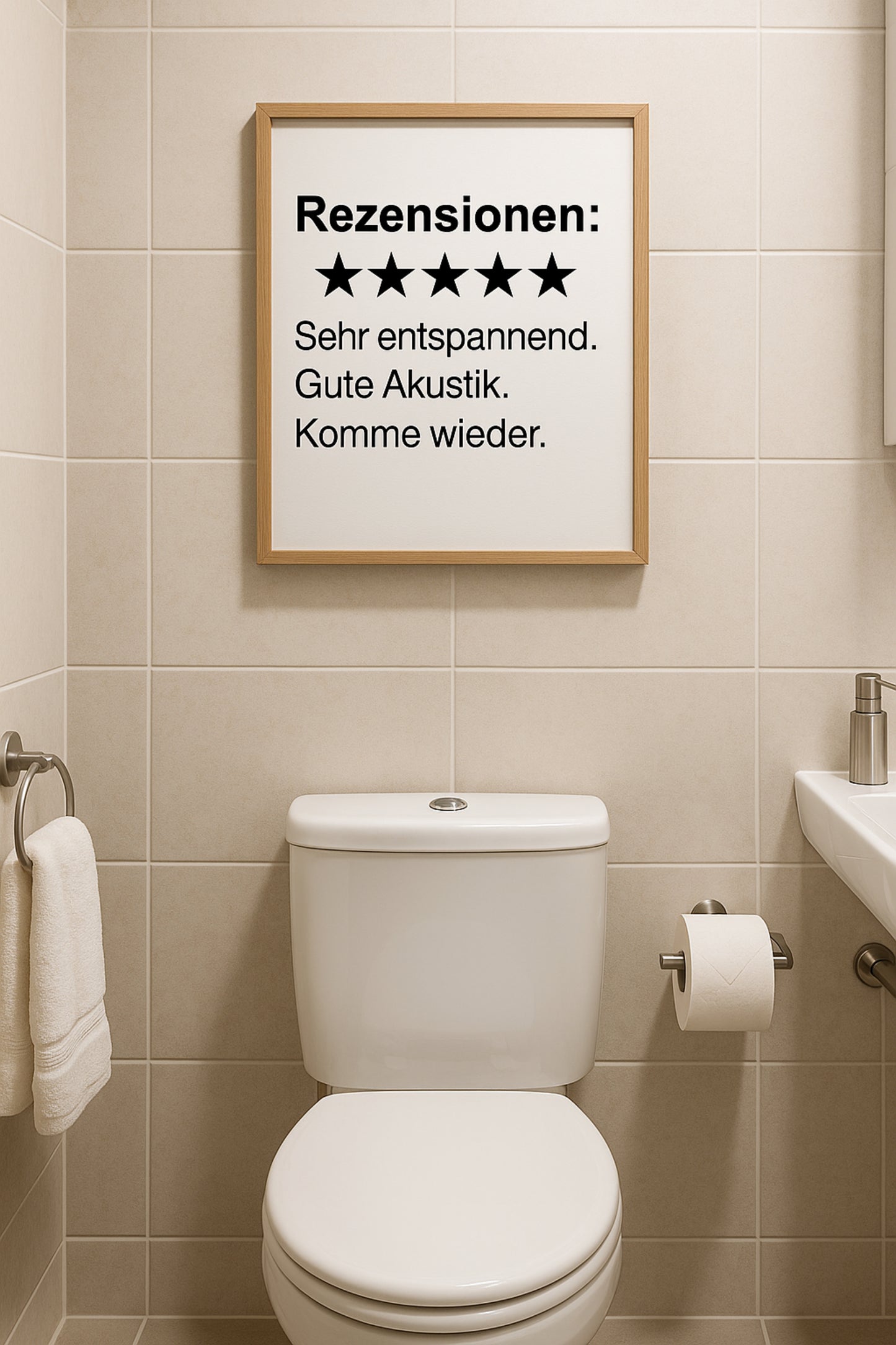 Lustiges Bewertungs-Poster fürs WC | 5 Sterne für dein Badezimmer