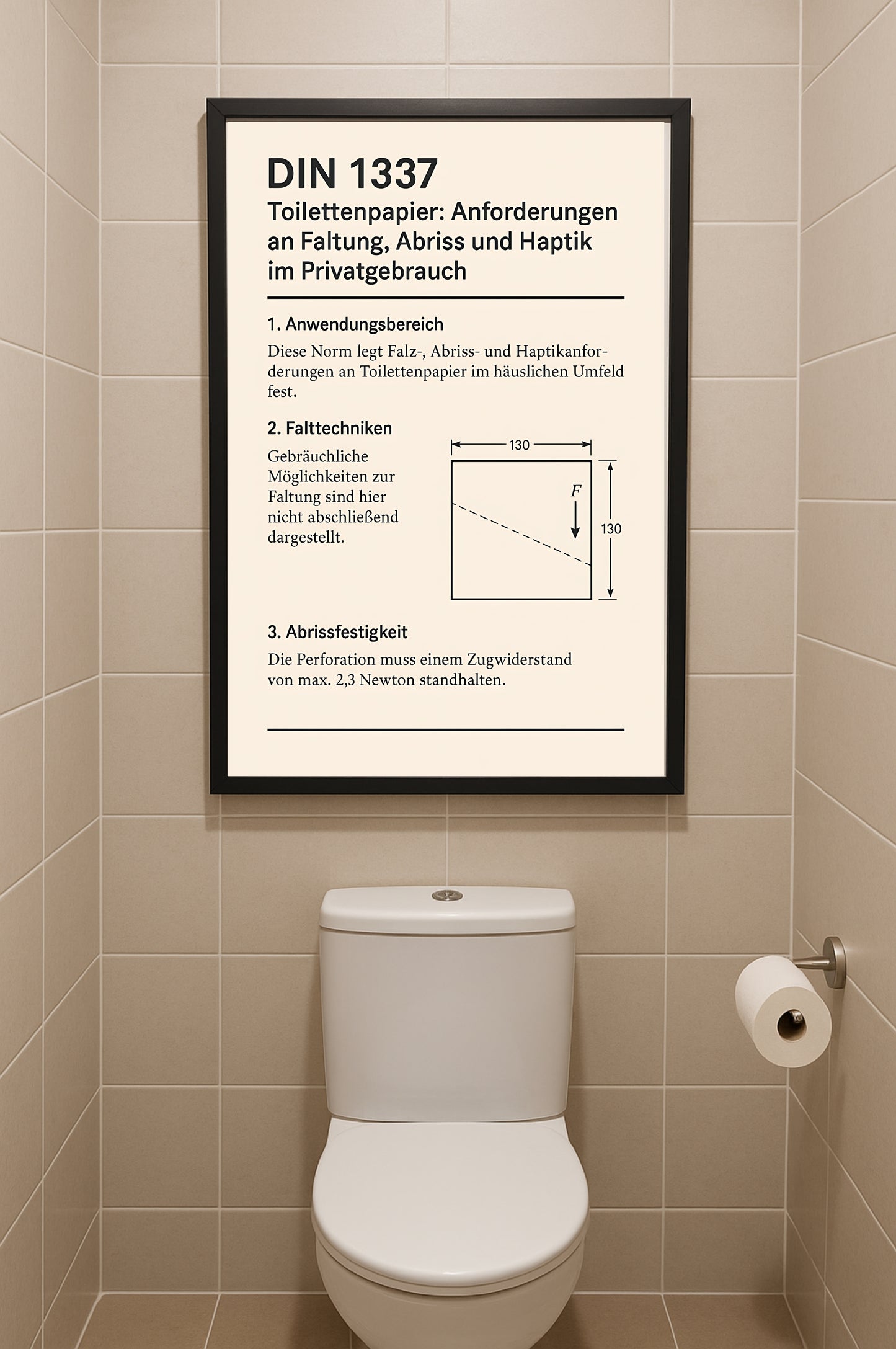 DIN 1337 Toilettenposter – Normgerechter Humor fürs stille Örtchen