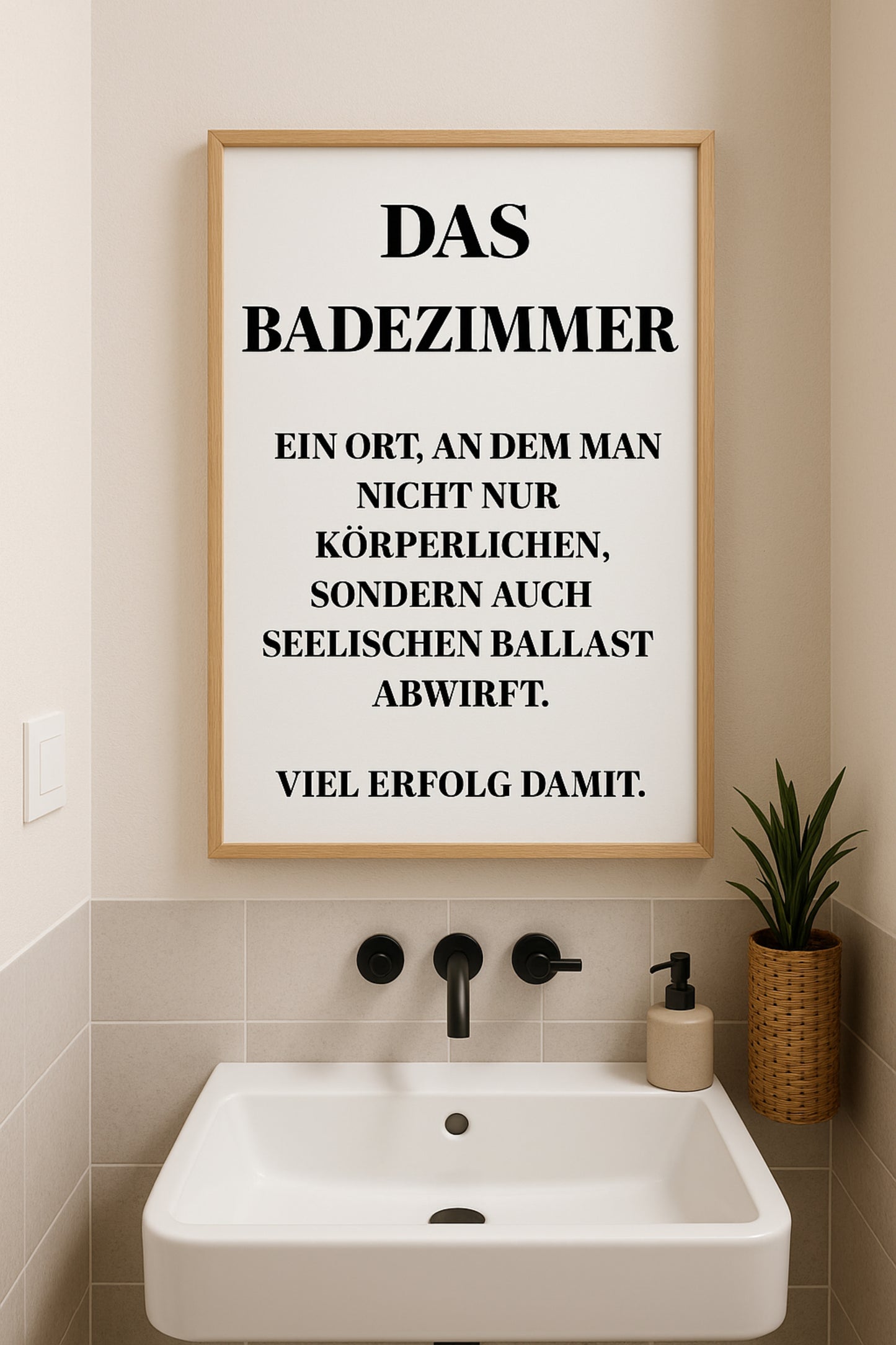 Das Badezimmer Poster | Lustiger Klo-Spruch mit Tiefgang | Gäste-WC Deko mit Text