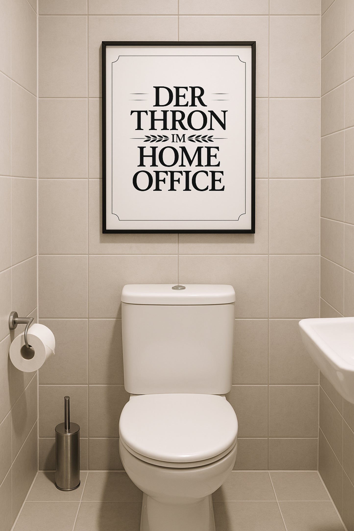 Der Thron im Home Office | Lustiges Toilettenposter für Bad & Gäste-WC
