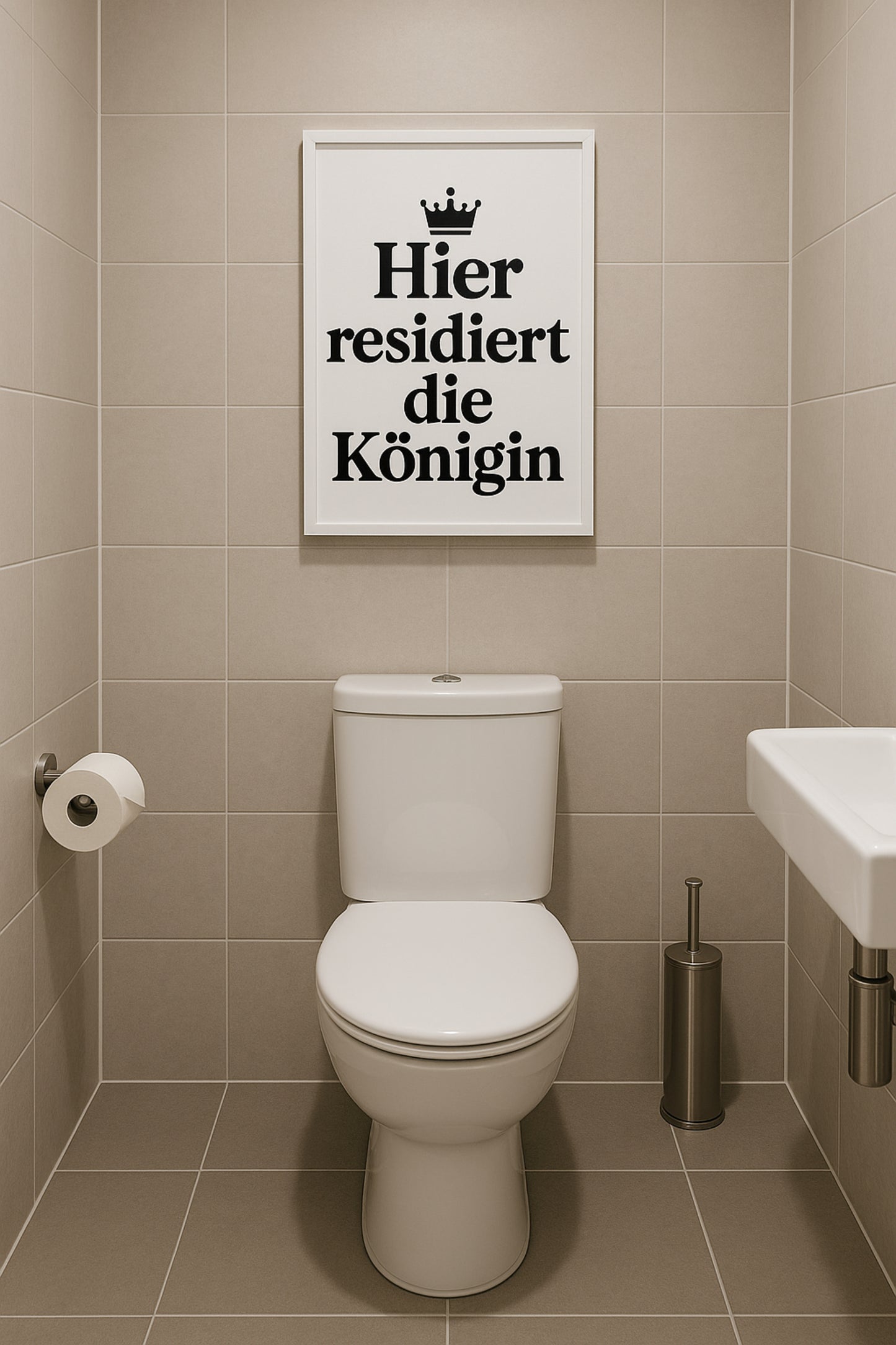 „Hier residiert die Königin“ – Lustiges Poster fürs Damen-Badezimmer