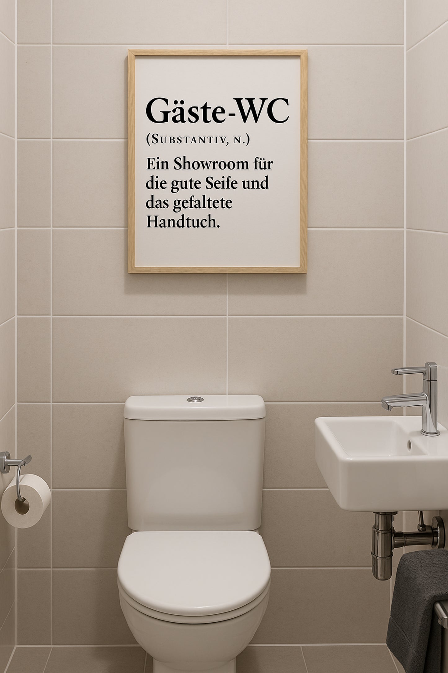 Gäste-WC Poster | Lustiges Bild fürs Bad & Gäste-Klo | Humorvolle Definition als Deko