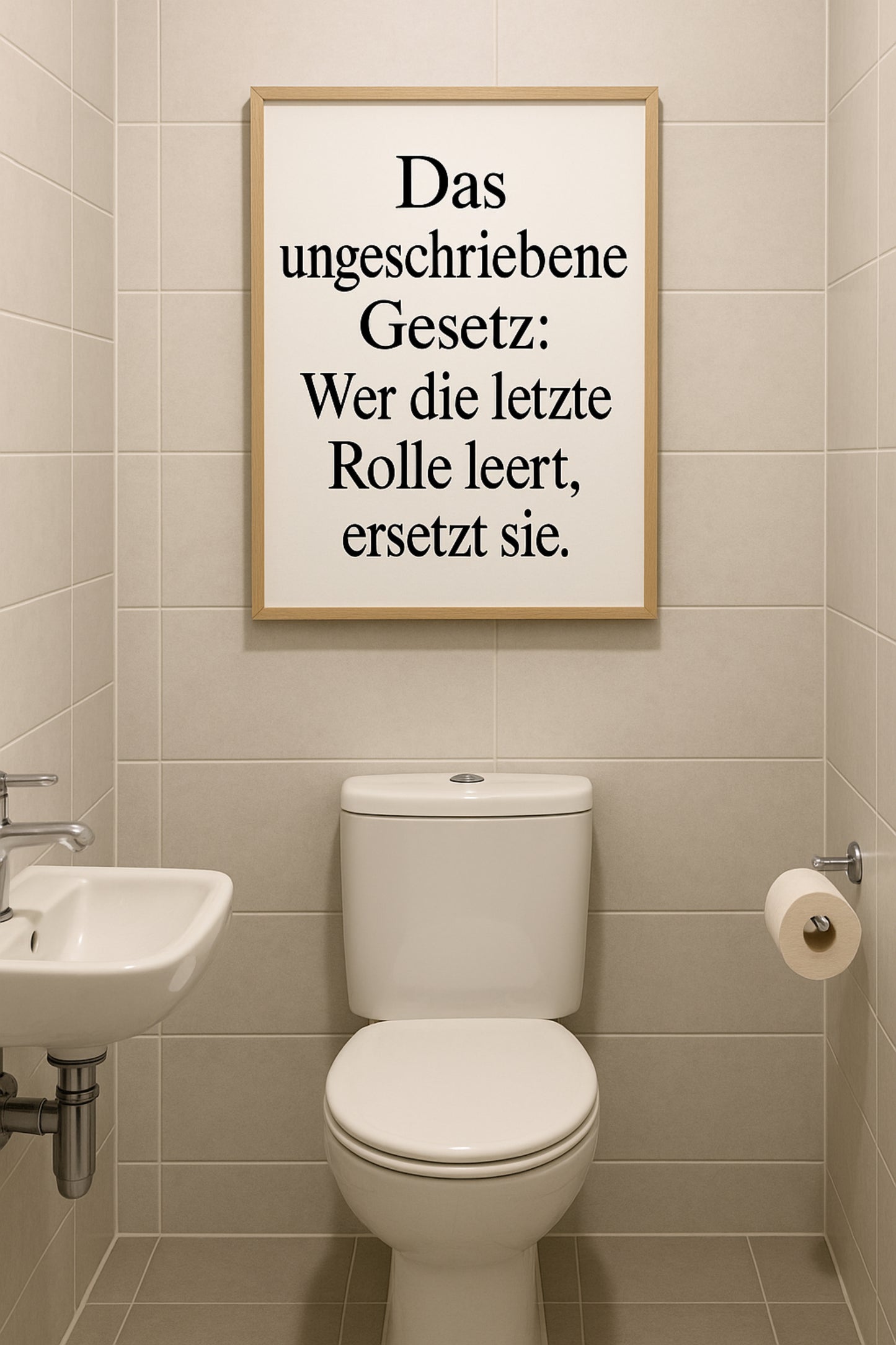 Toilettenposter „Letzte Rolle“ | Lustiges WC-Schild fürs Familienbad