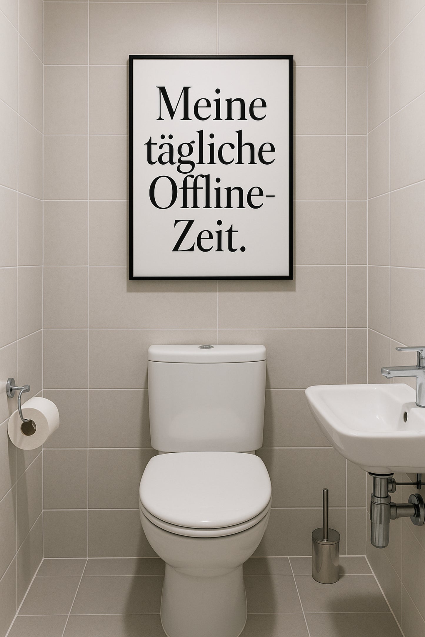 Offline-Zeit Poster fürs Bad | Lustiges WC-Bild mit Statement-Charakter
