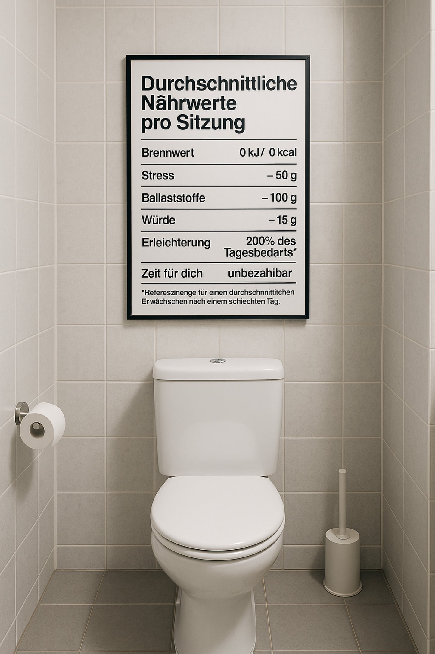 Toilettenposter Nährwerte | Lustiges WC Bild mit Nährwerttabelle für Badezimmer & Gäste-WC