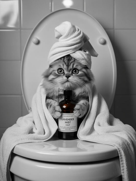 Wellness Katze Toilettenposter | Witzige & stilvolle Deko fürs Badezimmer