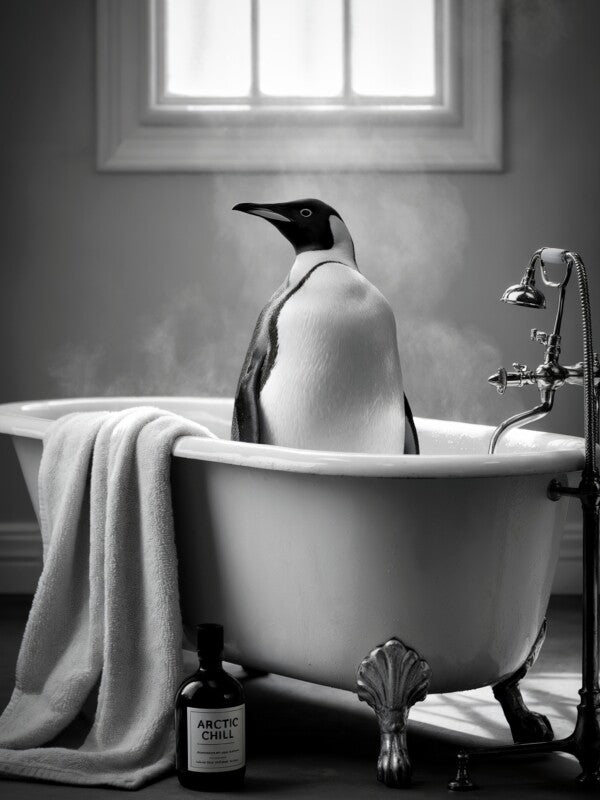 Arctic Chill Pinguin Poster | Witziges Toilettenposter fürs Gäste-WC