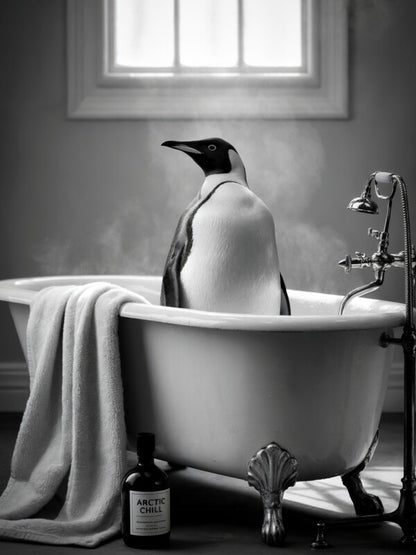 Arctic Chill Pinguin Poster | Witziges Toilettenposter fürs Gäste-WC
