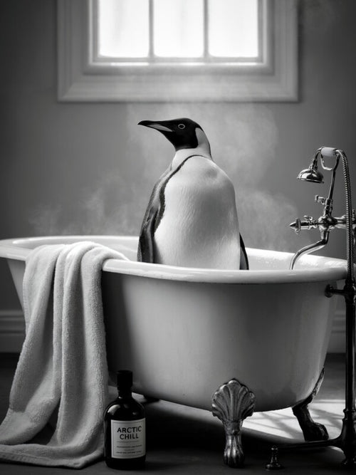 Arctic Chill Pinguin Poster | Witziges Toilettenposter fürs Gäste-WC
