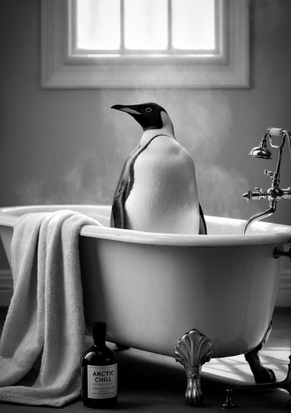 Arctic Chill Pinguin Poster | Witziges Toilettenposter fürs Gäste-WC