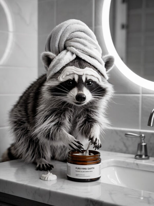 Wellness Waschbär Poster | Lustiges Klo-Poster & Gäste-WC Meme Deko