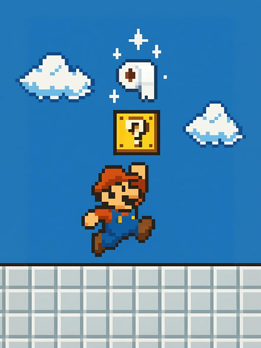 Pixel Klo Poster | Lustige Gaming-Deko fürs Bad | Toilettenpapier-Powerup