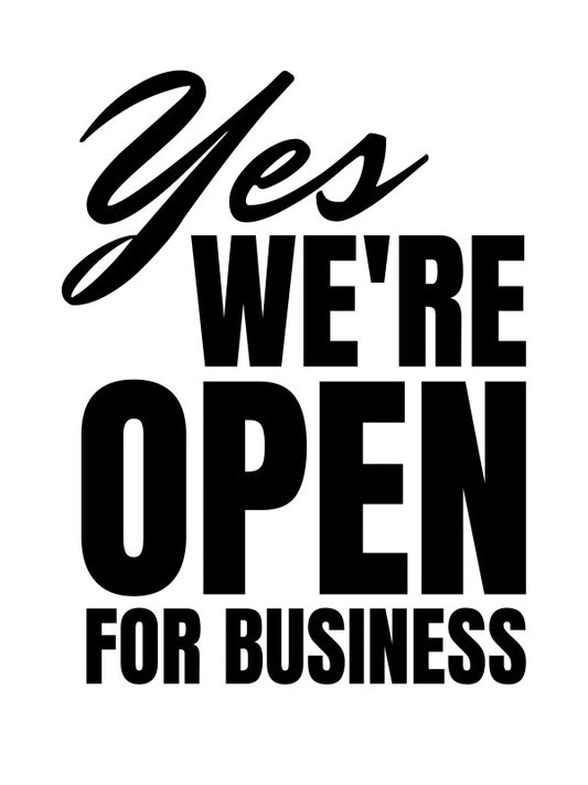 Yes, We’re Open Toilettenposter | Lustiges WC Schild im Retro-Stil | Witzige Gäste-WC Deko