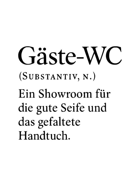 Gäste-WC Poster | Lustiges Bild fürs Bad & Gäste-Klo | Humorvolle Definition als Deko