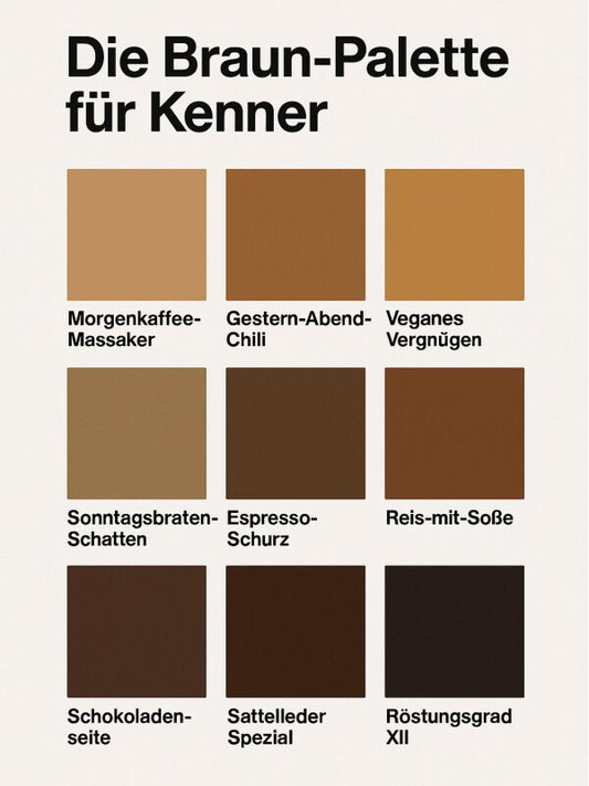 Toilettenposter Braun-Palette – Ironisch, eklig, genial fürs Gäste-WC