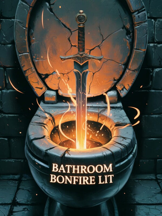 Bathroom Bonfire Poster | Epischer Dark-Fantasy-Lacher fürs WG-Klo