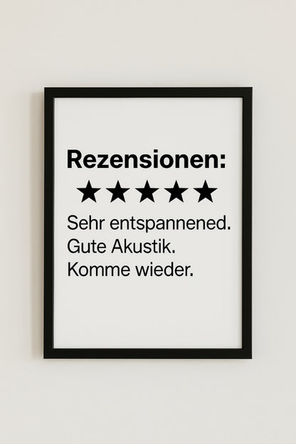 Lustiges Bewertungs-Poster fürs WC | 5 Sterne für dein Badezimmer
