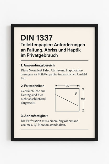 DIN 1337 Toilettenposter – Normgerechter Humor fürs stille Örtchen