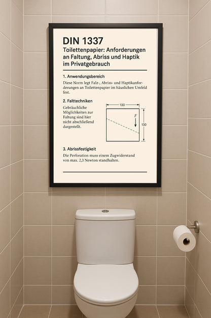 DIN 1337 Toilettenposter – Normgerechter Humor fürs stille Örtchen