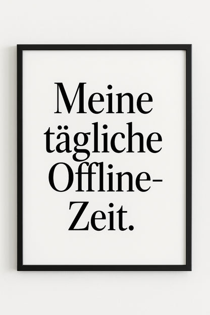 Offline-Zeit Poster fürs Bad | Lustiges WC-Bild mit Statement-Charakter