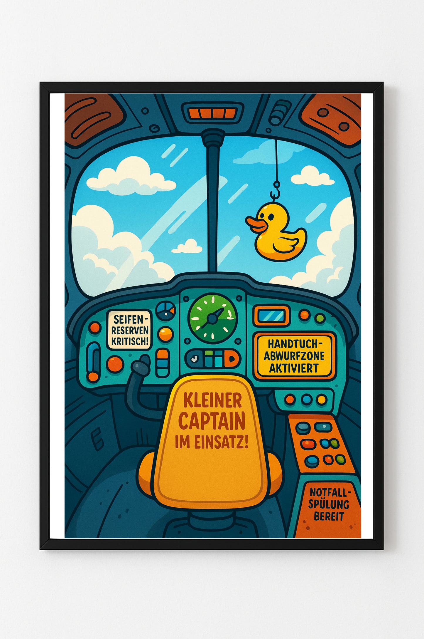 Kleiner Captain Poster fürs Kinder-WC | Lustige Badezimmer Deko für Familien